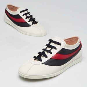 Gucci Off White Leather Falacer Low Top Sneakers Men's Size 6